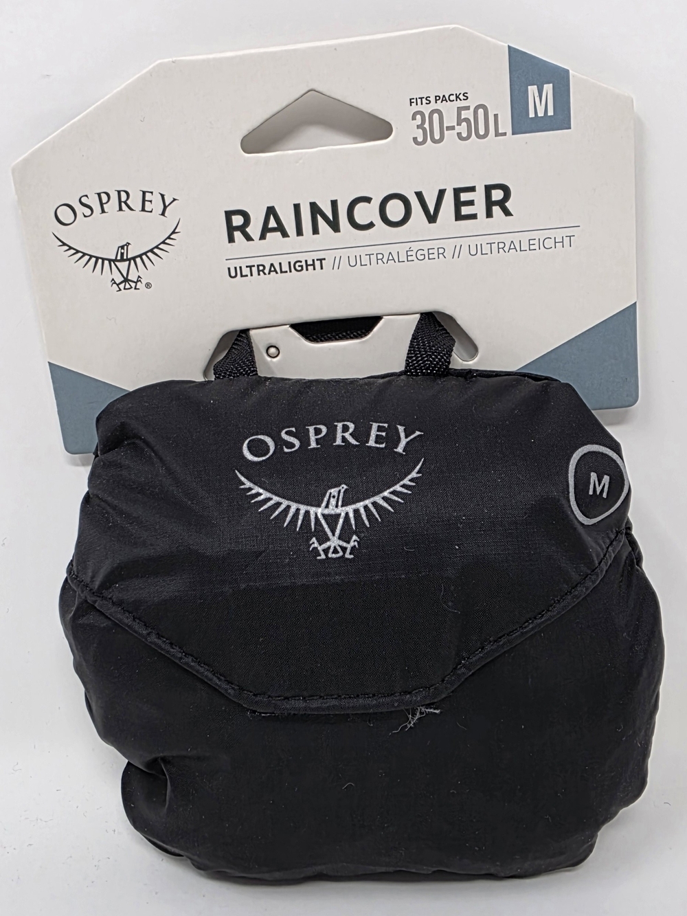 OSPREY Black Ultralight Raincover for 30-50L Packs - M